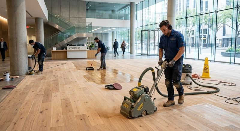 Our team working on Wood Floor Service projects in Phoenix, AZ